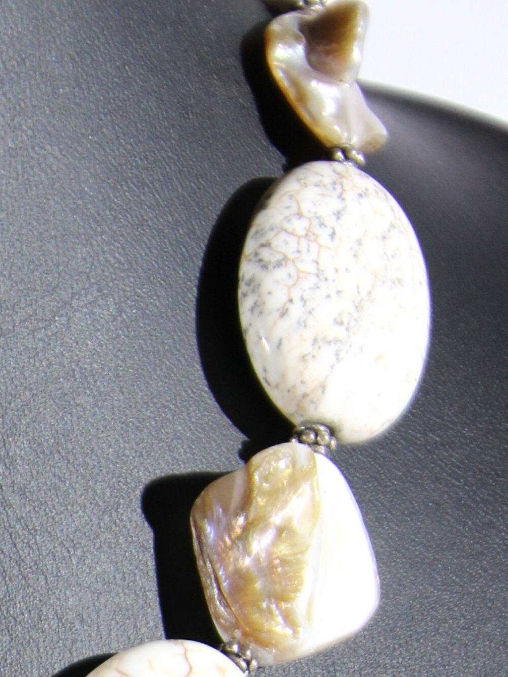 Vintage Donna Dressler Sterling Silver .925 Howlite Necklace - Picture 10 of 10